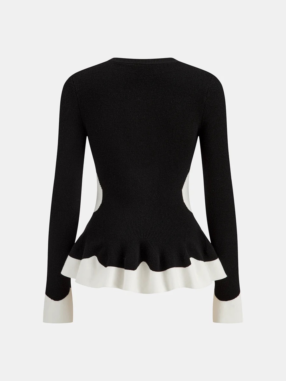 Commense Contrast Ruffle Hem Button Cardigan - Picture 4 of 16